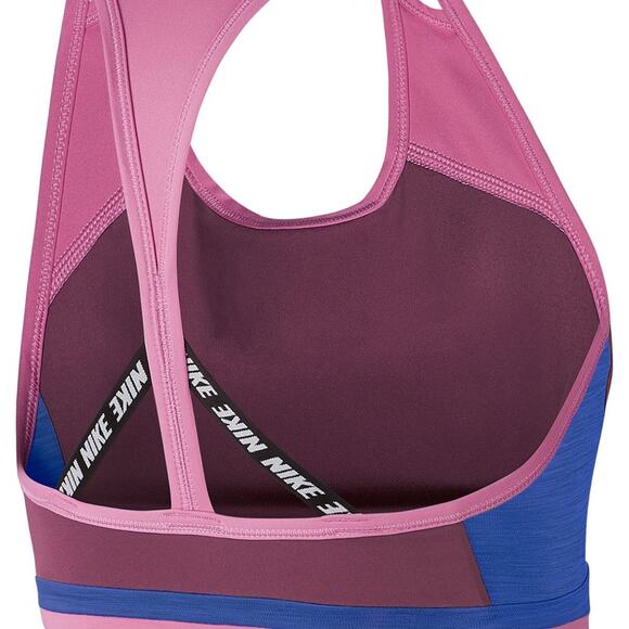 NEW Nike Sports Bra Swoosh Logo Colorblocked Medium Impact Racerback Size Small - Picture 2 of 4